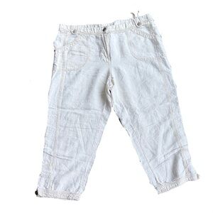 Made in Italy 100% Linen Capri Pants | USA Large | Lightweight & Chic